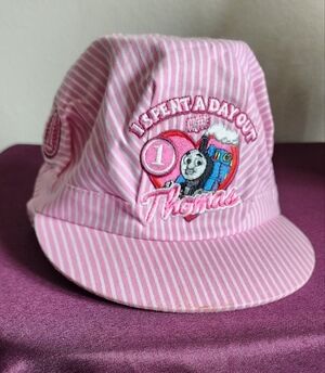 Thomas The Tank Engine Kids Train Cap One Size Fits Most Authentic Patches Pink